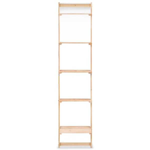 vidaXL Ladder Wall Shelf Beige Solid Cedar Wood Compact
