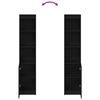 vidaXL Highboard Black Oak Engineered Wood Tall Cabinet Rectangular