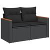 vidaXL Garden Sofa Set Black PE rattan, powder-coated steel, polyester
