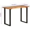 vidaXL Dining Table Acacia Wood Natural, Black
