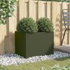 vidaXL Planter Olive Green Cold-rolled Steel Medium Durable Planter