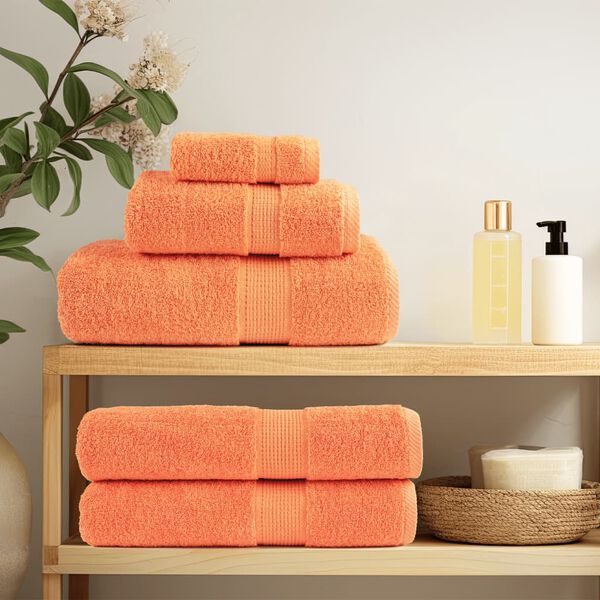 vidaXL Soap Towel Set of 2 Orange 100% Cotton 11.8 x 11.8 in