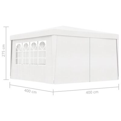 vidaXL Professional Party Tent with Side Walls 13.1'x13.1' White 90 g/m²