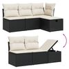 vidaXL Garden Sofa Set Black, Cream White