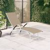 vidaXL Sun Lounger Cream Aluminum Extra High Adjustable Armrests