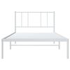 vidaXL Bed Frame White Powder-coated steel Twin Bed Frame Rectangular