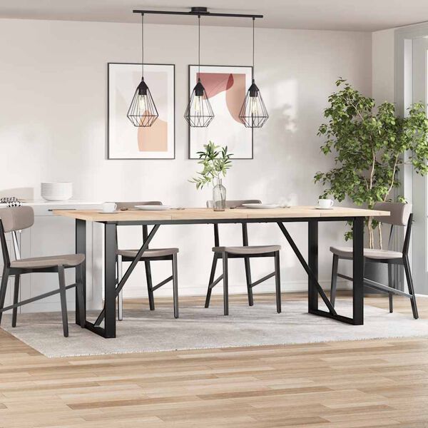 vidaXL Table Top Set of 4 Natural Solid Pine Wood Medium Durable