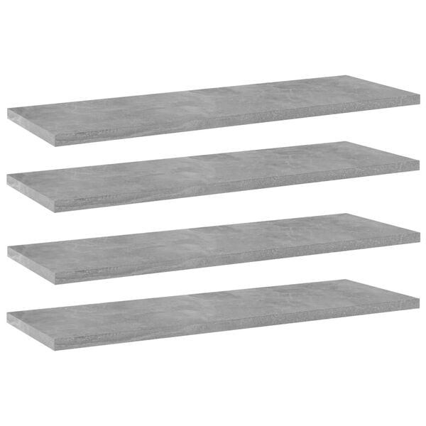 vidaXL Shelf Set of 4 Concrete grey Engineered wood 23.6x7.9x0.6 in