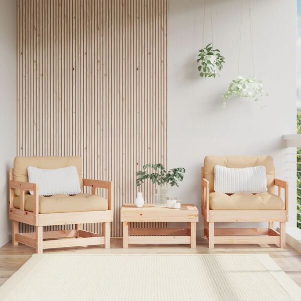 vidaXL Garden Chair Natural wood Solid pine wood Standard Modular