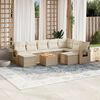 vidaXL Garden Sofa Set Beige with Cream White Cushions