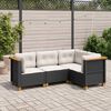 vidaXL Garden Sofa Set Black,Cream White