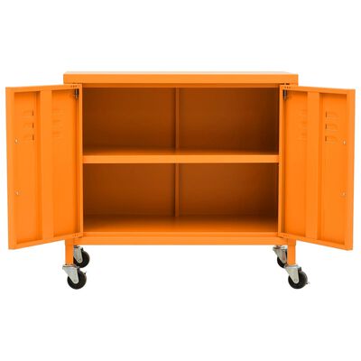vidaXL Storage Cabinet Orange 23.6"x13.8"x22" Steel
