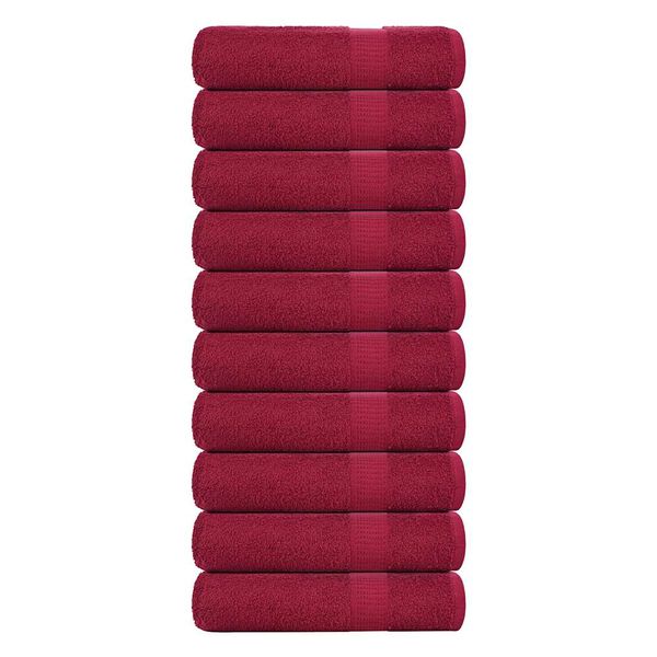 vidaXL Bath Towel Set of 10 Bordeaux 100% Cotton 39.4 x 59.1 in