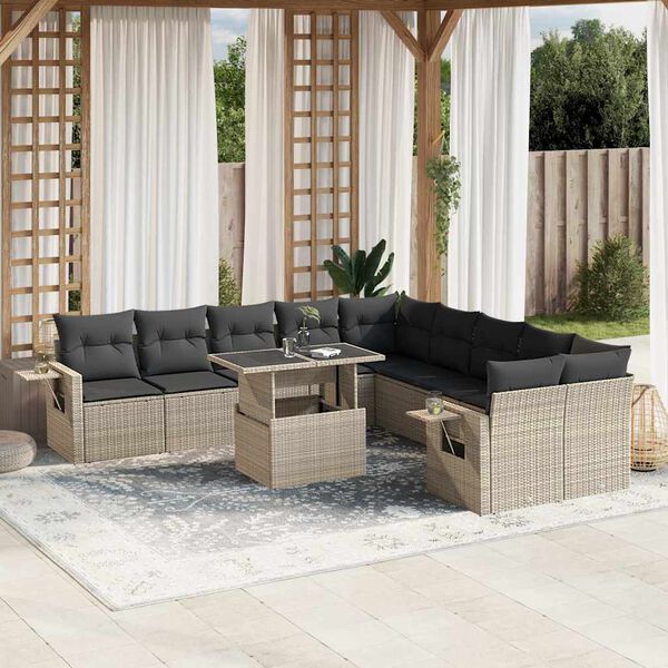 vidaXL Garden Sofa Set Light Grey, Anthracite