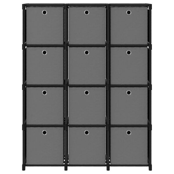 vidaXL Display Shelf Black and grey 100% polyester fabric, steel