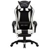 vidaXL Racing Chair White and black Faux leather, PVC, polyester, cotton