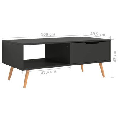 vidaXL Coffee Table Gray 39.4"x19.5"x16.9" Engineered Wood
