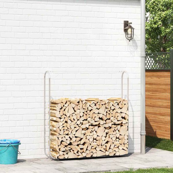 vidaXL Firewood Rack 59.1x9.8x59.1" Galvanised steel
