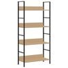vidaXL Shelf Cabinet Oak and Black Engineered Wood and Steel Compact