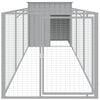 vidaXL Dog House Light grey Galvanized Steel 43.3 x 159.4 x 43.3 in