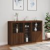 vidaXL Sideboard Brown Oak Engineered wood, Glass Medium Sideboard