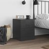 vidaXL Bedside Cabinet Black Steel Medium Bedside Cabinet Rectangular