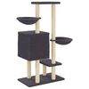 vidaXL Cat Tree Dark grey Engineered wood, plush, sisal Medium Durable