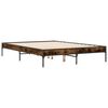 vidaXL Bed Frame Smoked Oak Engineered Wood Double Durable Bed Frame