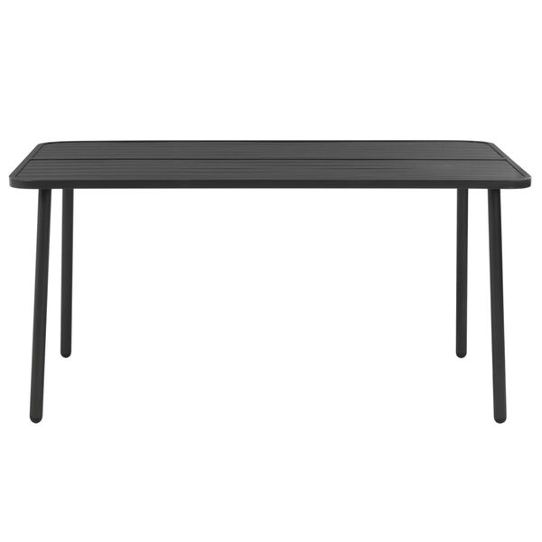 vidaXL Dining Set Dark Gray Steel with e-coated and powder-coated finish