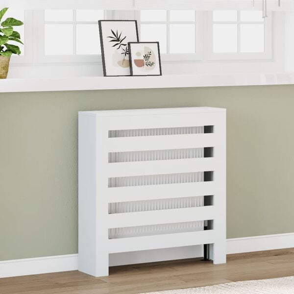 vidaXL Radiator Cover White 30.7x7.9x32.3" Engineered Wood