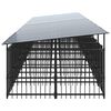 vidaXL Dog Kennel Black Powder-coated steel Large Durable Dog Kennel