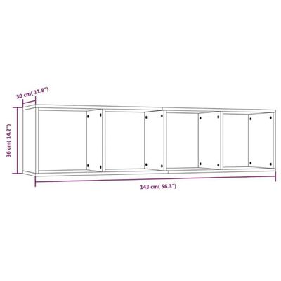 vidaXL Book Cabinet/TV Stand Gray Sonoma 56.3"x11.8"x14.2" Engineered Wood