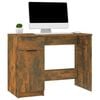 vidaXL Desk Smoked oak Engineered wood 39.4 x 19.7 in Storage Desk