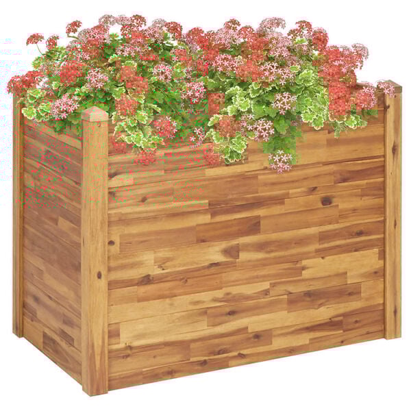 vidaXL Garden Raised Bed Natural wood color