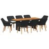 vidaXL Garden Dining Set 9 pcs Black and brown poly rattan