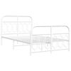 vidaXL Bed Frame White Steel Small Double Bed Frame Rectangular