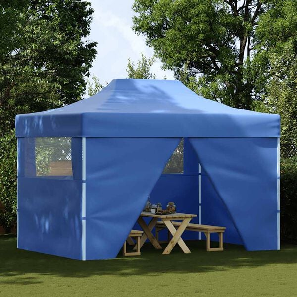 vidaXL Party Tent Steel Blue 600D Oxford fabric with PVC coating 10x13 ft