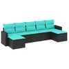 vidaXL Garden Sofa Set Black, Blue