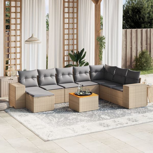 vidaXL Garden Sofa Set Beige