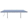 vidaXL Retractable Awning Blue and White