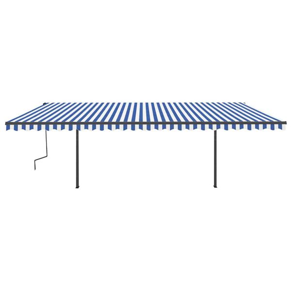 vidaXL Retractable Awning Blue and White