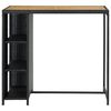 vidaXL Bar Table Black PE rattan, steel, solid acacia wood Counter Height