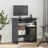 vidaXL Desk High gloss gray Engineered wood 31.5x17.7x29.1 in Desk