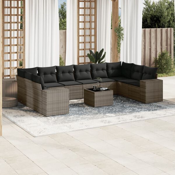vidaXL Garden Sofa Set Grey