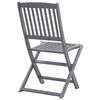 vidaXL Outdoor Chair Set of 6 Grey Solid Acacia wood Standard Foldable