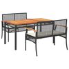 vidaXL Garden Dining Set Black, Cream White