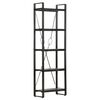 vidaXL Bookcase Black Solid rough mango wood, powder-coated steel Medium