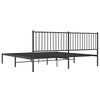 vidaXL Bed Frame Black Powder-Coated Steel Double Bed Frame