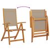 vidaXL Folding Garden Chair Set of 8 Taupe Solid Acacia wood Medium