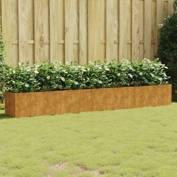 vidaXL Garden Raised Bed Rustic Corten Steel Large Decorative Inlays